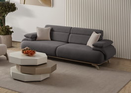 Atelier Del Sofa Bonjo Silver - Anthracite Sofá de 3 Plazas